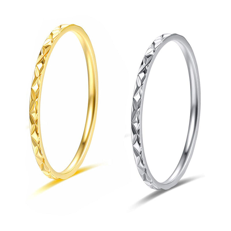 Unisex Korean Style Simple Ring – Titanium Steel Slim Fit
