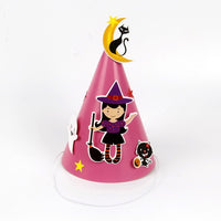 Pink cartoon witch