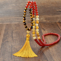 Red Agate Yellow Tassel