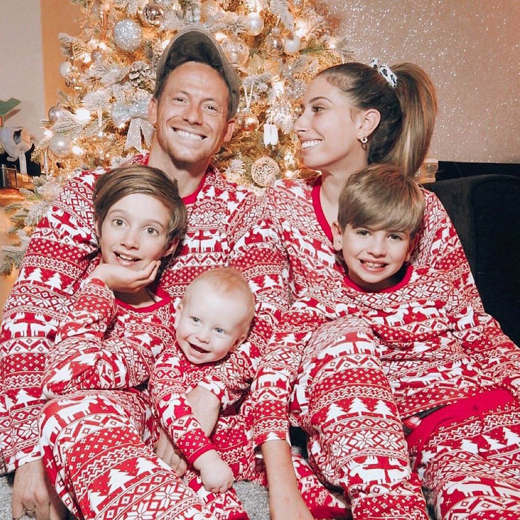 Christmas Print Contrast Color Parent-child Home Service Suit