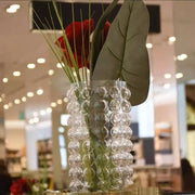 Nordic Modern Bubble Black Straight Glass Vase Transparent Ornament