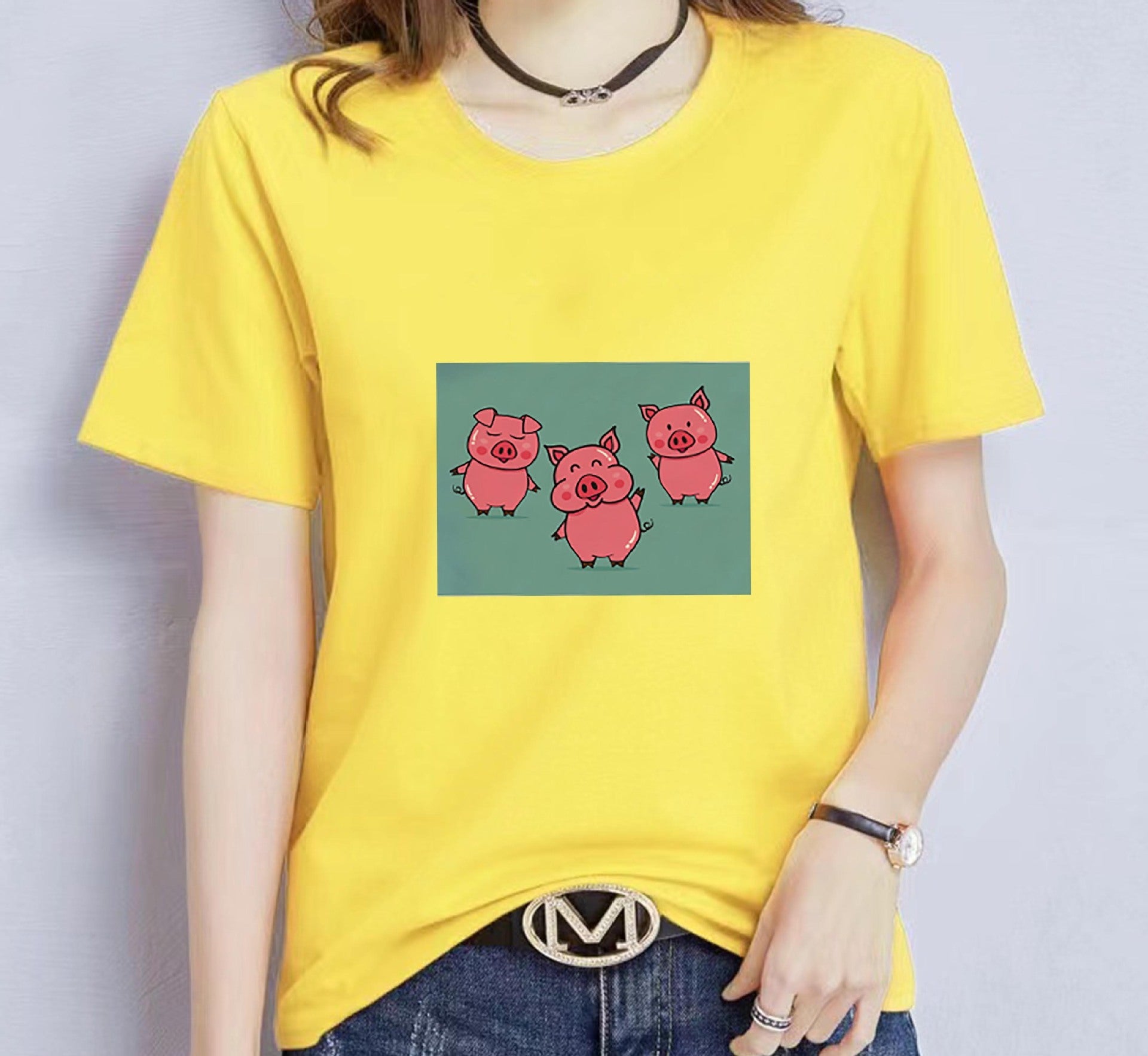 Fashionable Loose Fit Printed T-Shirt for Women – Casual Summer Top