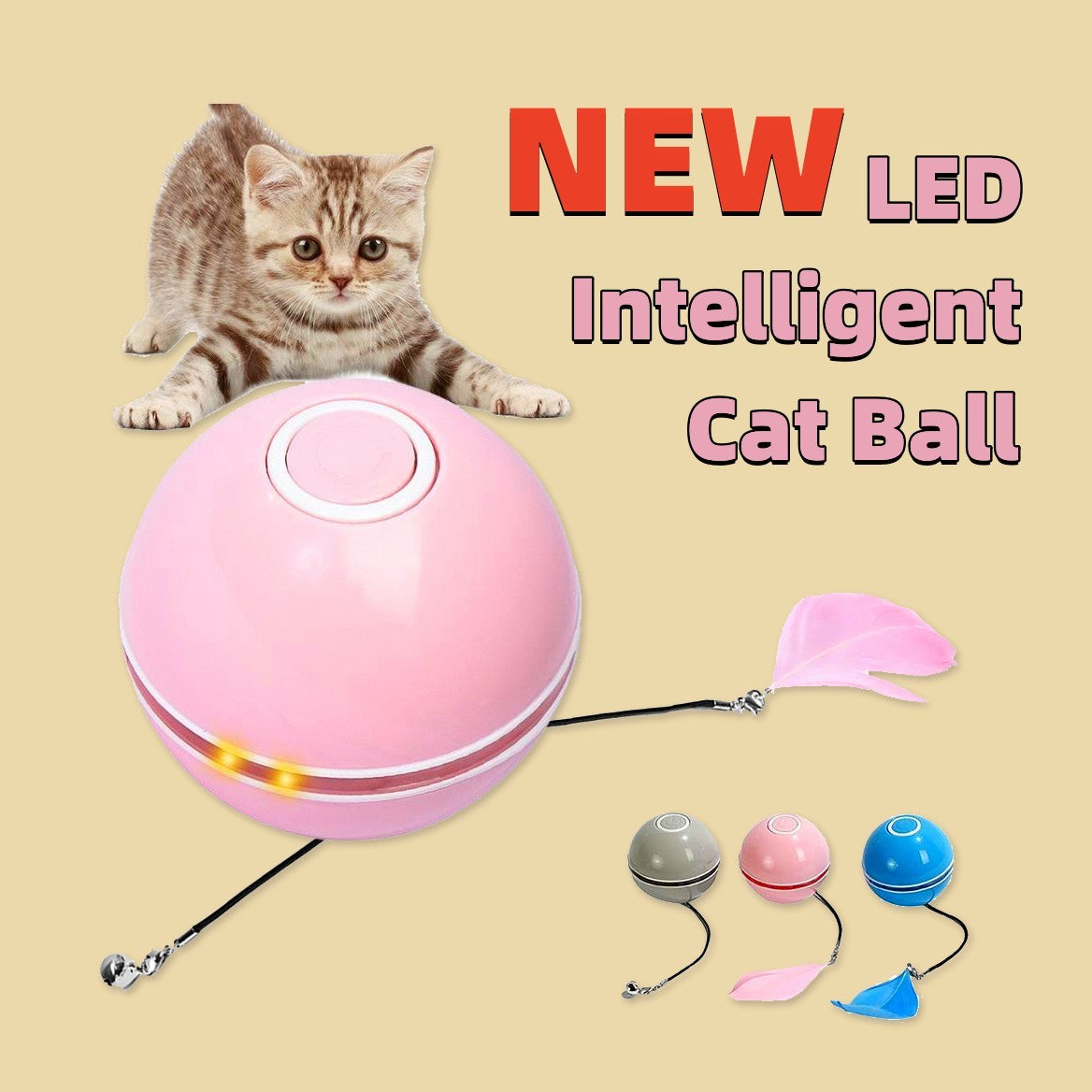 Smart LED Cat Chase Ball