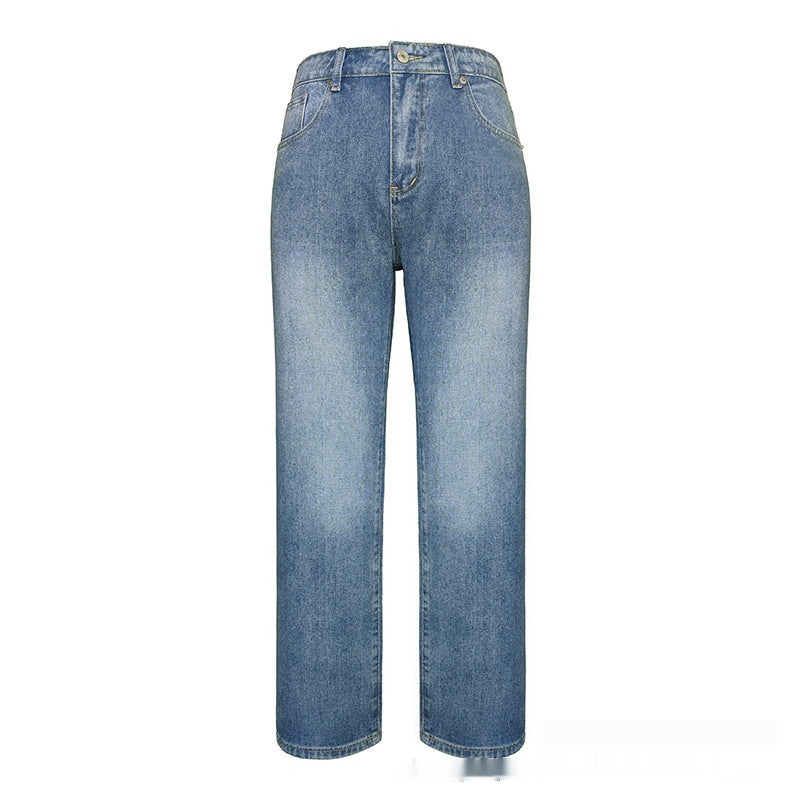 Women’s Washed Straight-Leg Casual Jeans