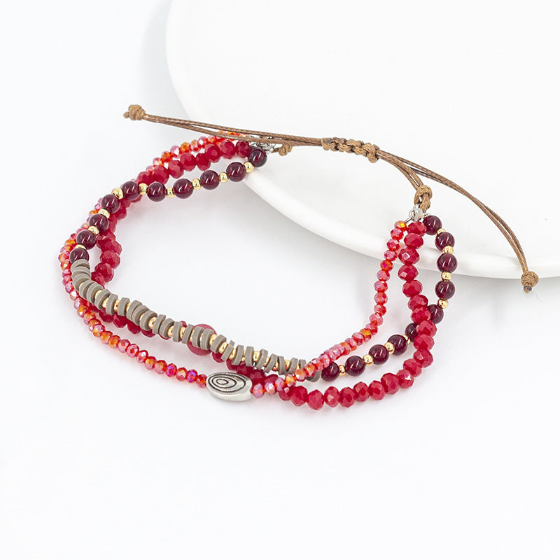 Women’s Multi-Layer Natural Stone Beaded Bracelet – Alloy Jewelry