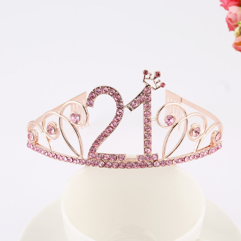Creative Diamond Alphabet Headdress Birthday Hair Accessories
