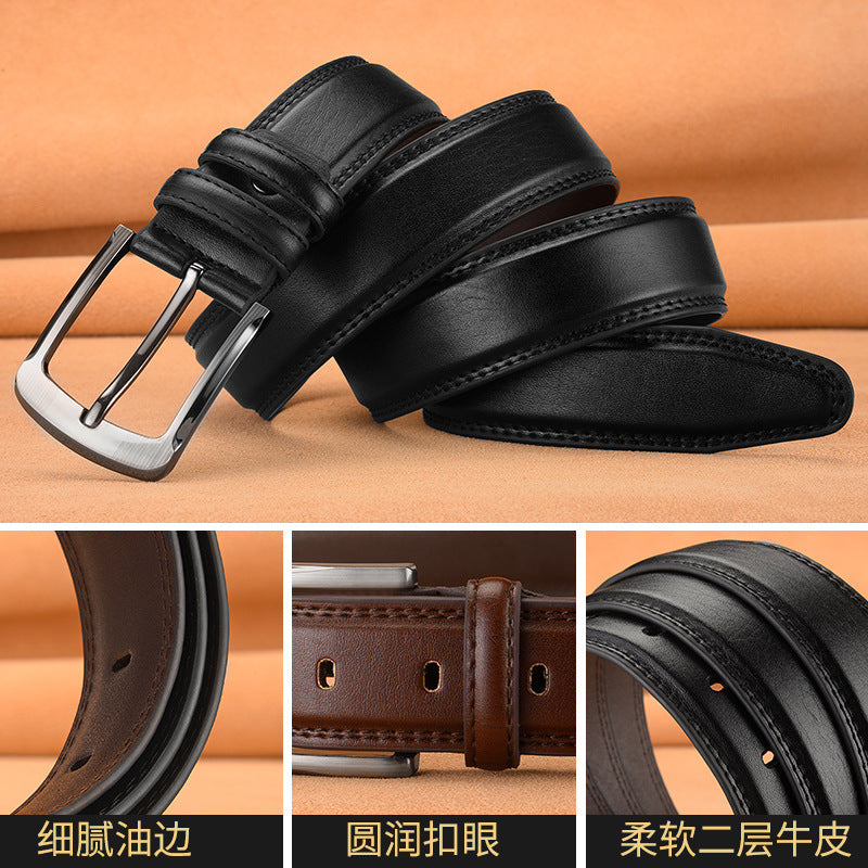 Men's Cowhide Pin Buckle Belt – Business & Leisure