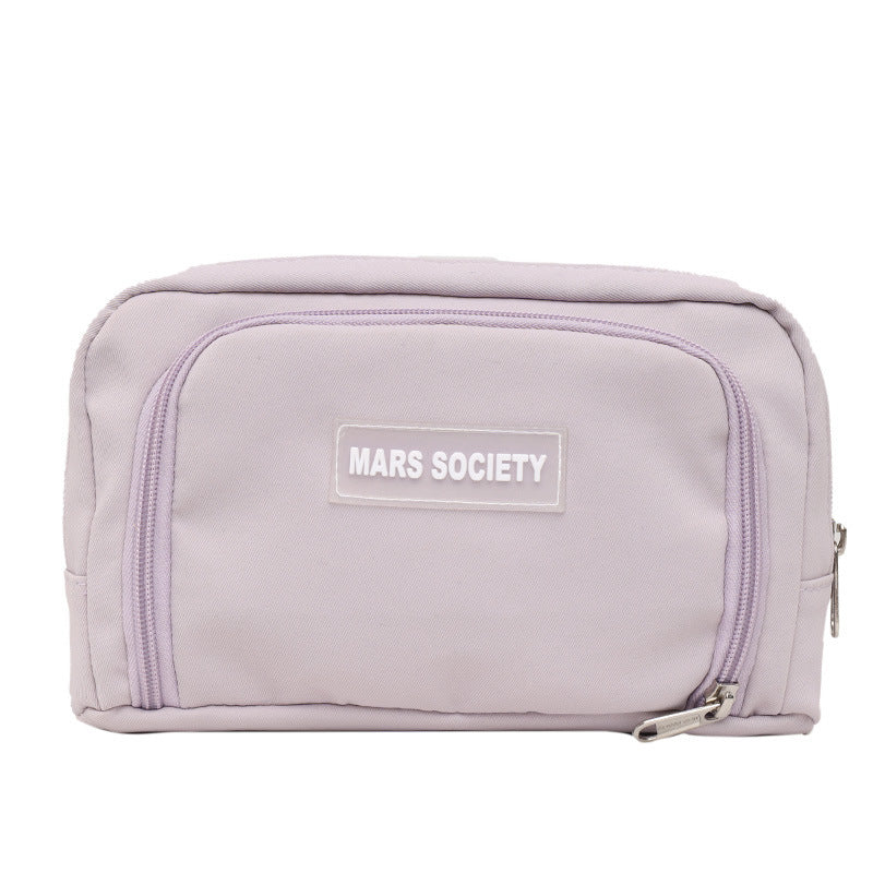 Simple Large Capacity Pencil Case – Girl Student School Supplies Organizer
