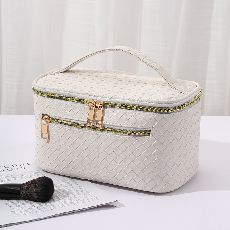 Square Handle Cosmetic Bag – Portable Toiletry Travel Makeup Storage