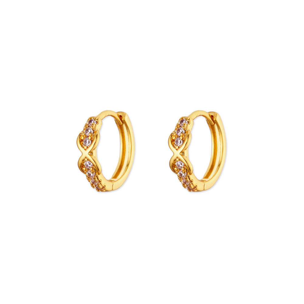 Exquisite Geometric Inlaid Zircon Earrings
