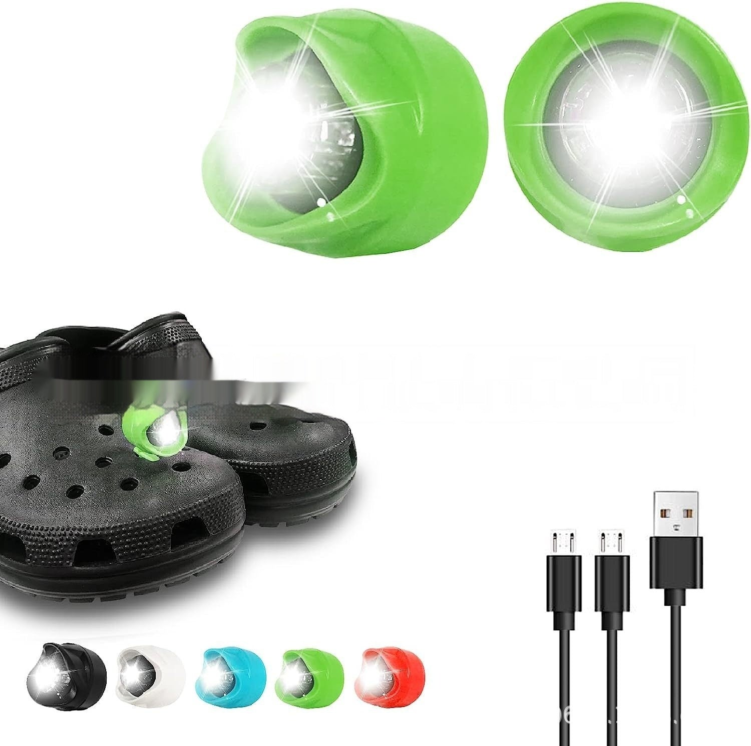 In Stock Plastic Rechargeable Hole Shoes Light New Color Matching
