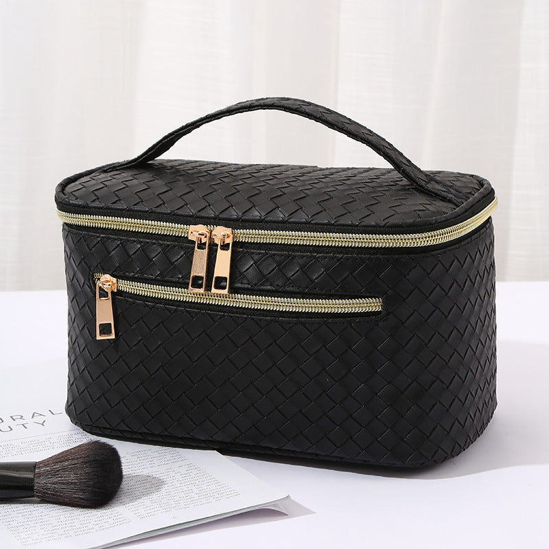 Square Handle Cosmetic Bag – Portable Toiletry Travel Makeup Storage