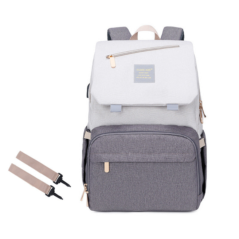 Mother & Baby Double-Shoulder Bag – Multifunctional Diaper Backpack