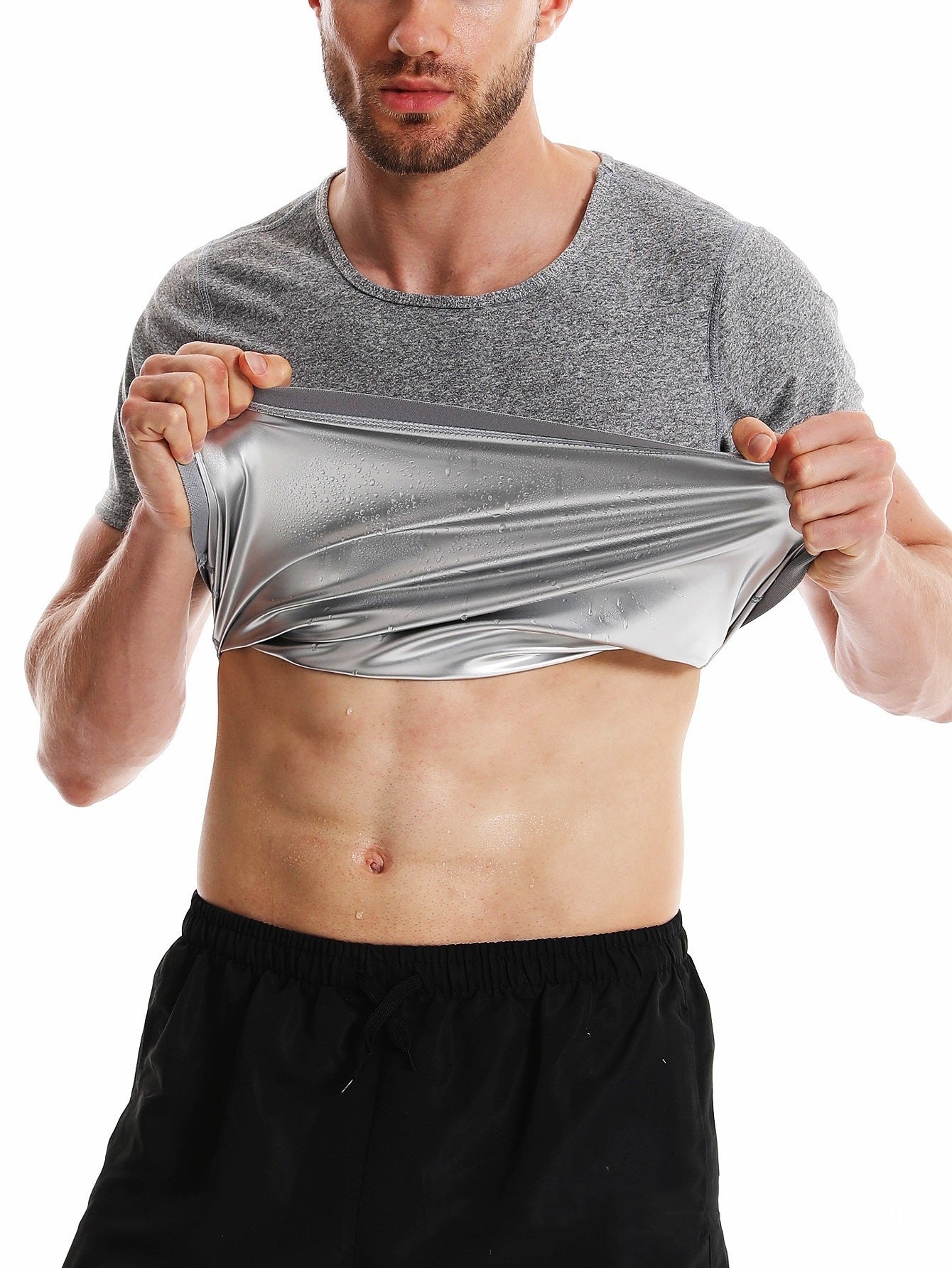 Men's Violently Sweat Suit Corset Tight Belly Trimming Sports