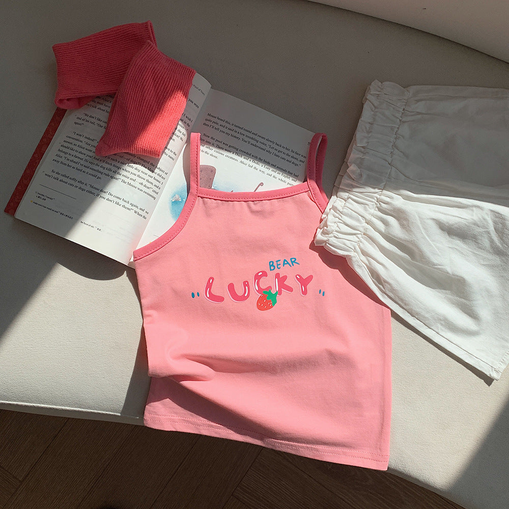 Girls' Vest Sling Cotton Summer Thin
