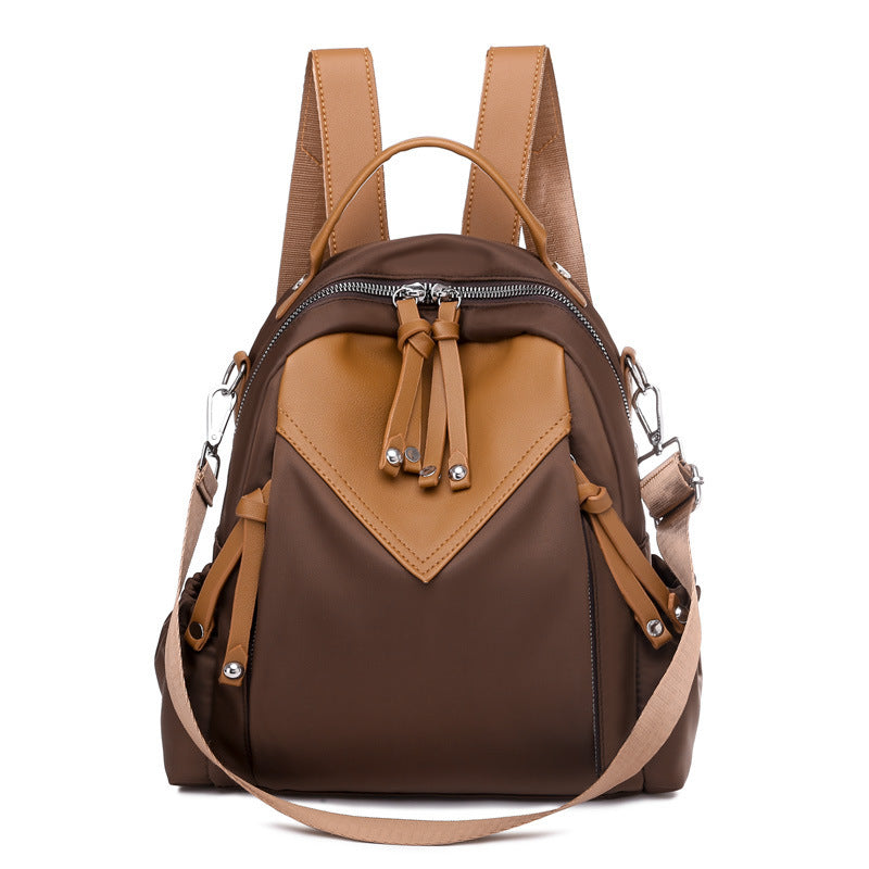 Womens Oxford Cloth Backpack Casual Tote Style Shoulder Bag