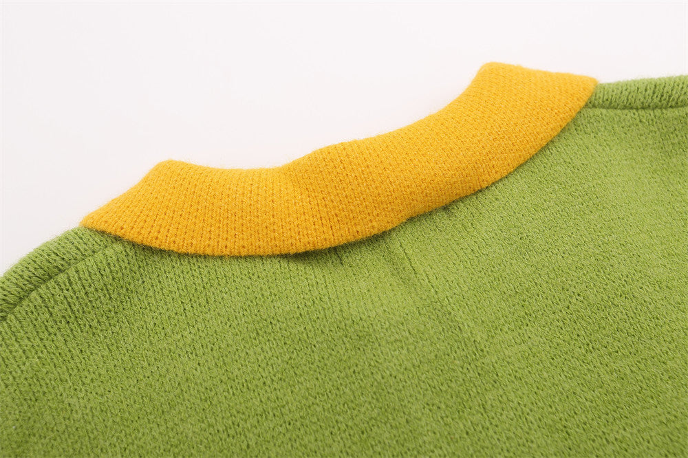 Cartoon Embroidered Knitwear Pullover Men