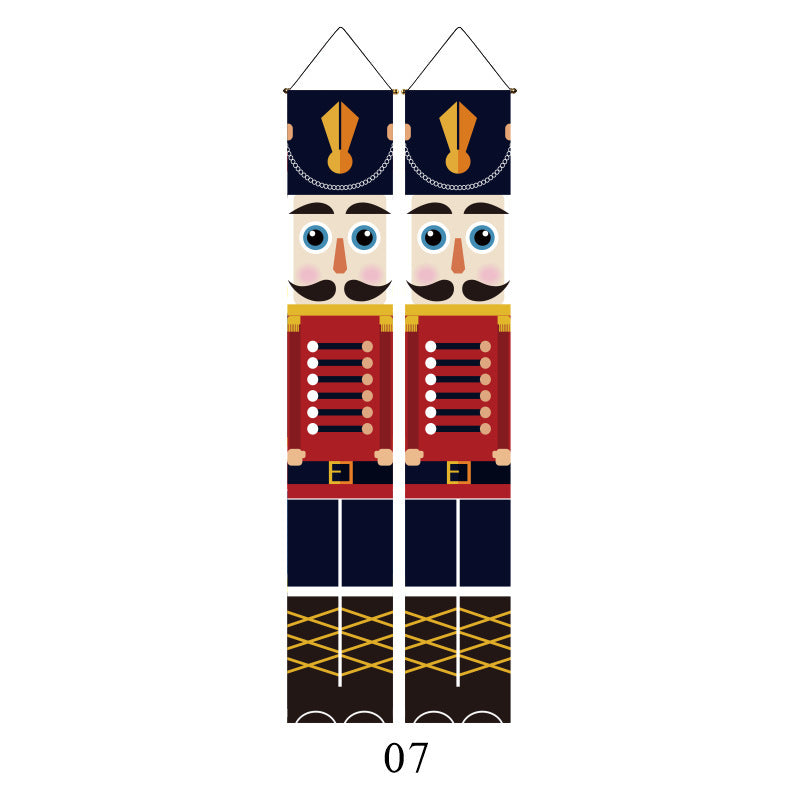 Christmas Lattice Couplet Curtain Hanging Flag Decoration
