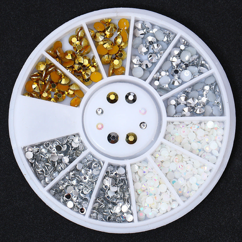 Nail Disc Ornament Nail Crystal Electroplating Rivet Metal Jewelry Gold And Silver Magic Color Flat Bottom Rhinestone Disc