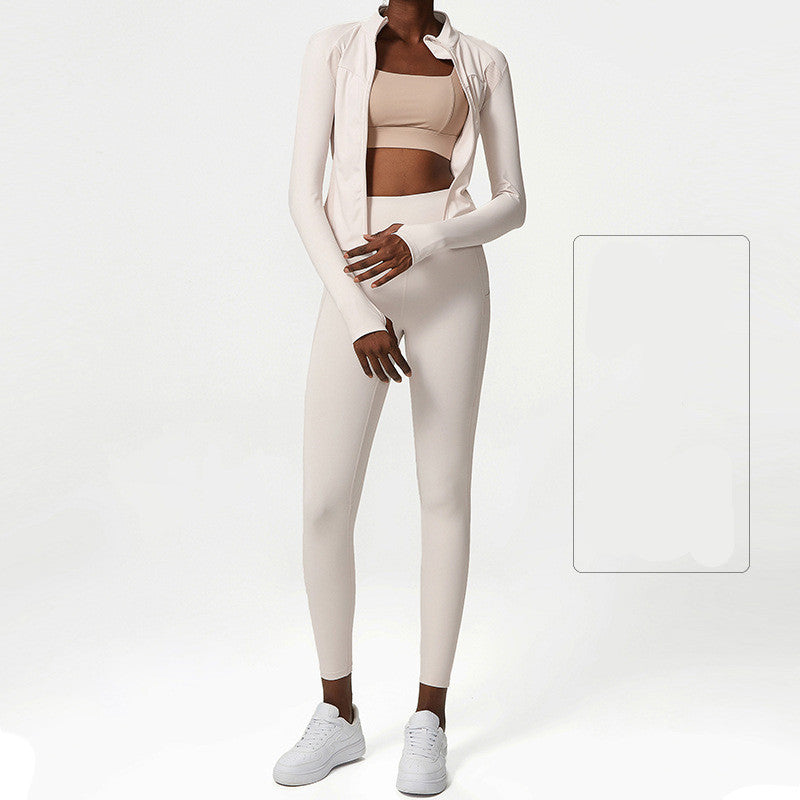 Nude Yoga Wear Jacket Pants Set