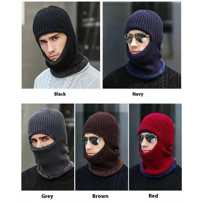 Winter Warm Unisex Brimless Knitted Hat with Neck Protection
