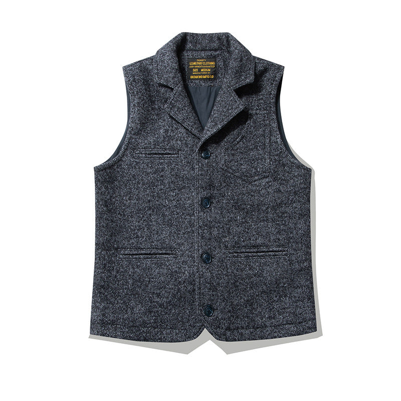 Retro British Style Coarse Wool Coat