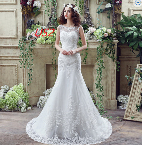 Sexy Lace Mermaid Trailing Wedding Dress for Brides