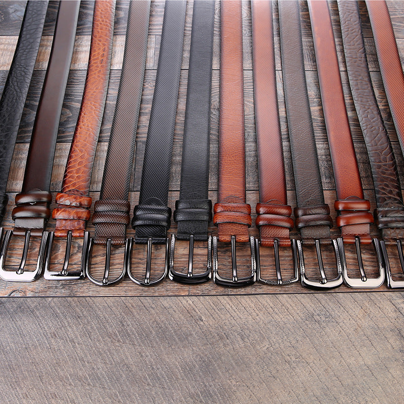 Men’s Business Belt – European & American Fashion, Laser Logo