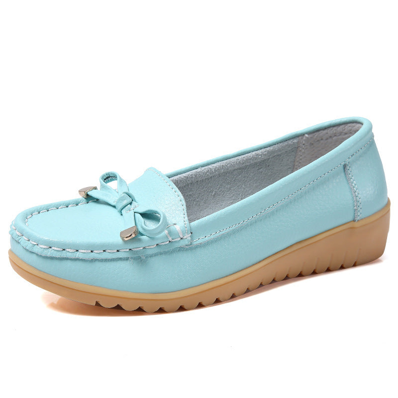 Middle-aged and Elderly Women’s White Slope Heel Non-slip Nurse Casual Shoes