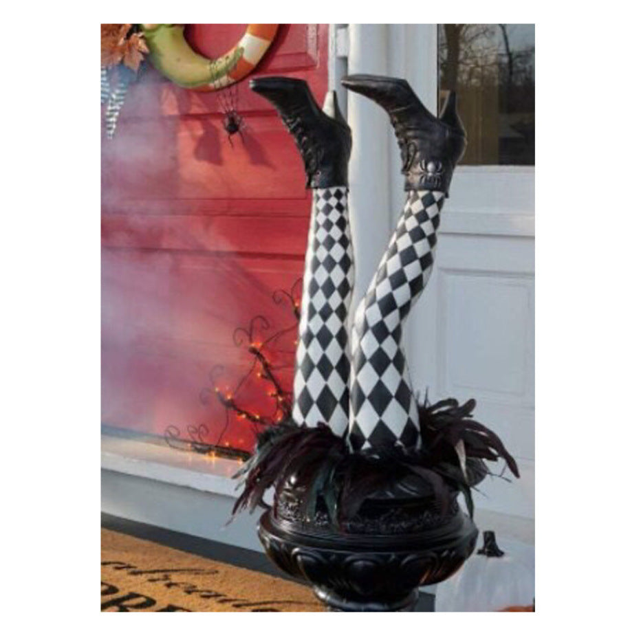 Halloween Evil Witch Leg Decoration – Spooky Thigh Prop for Haunted House and Outdoor Decor