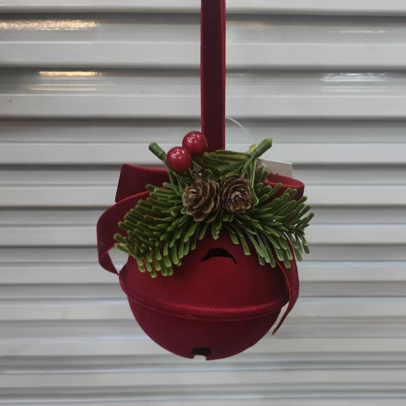 Jingling Bell Decorative Pendant Window Flocking Ornaments