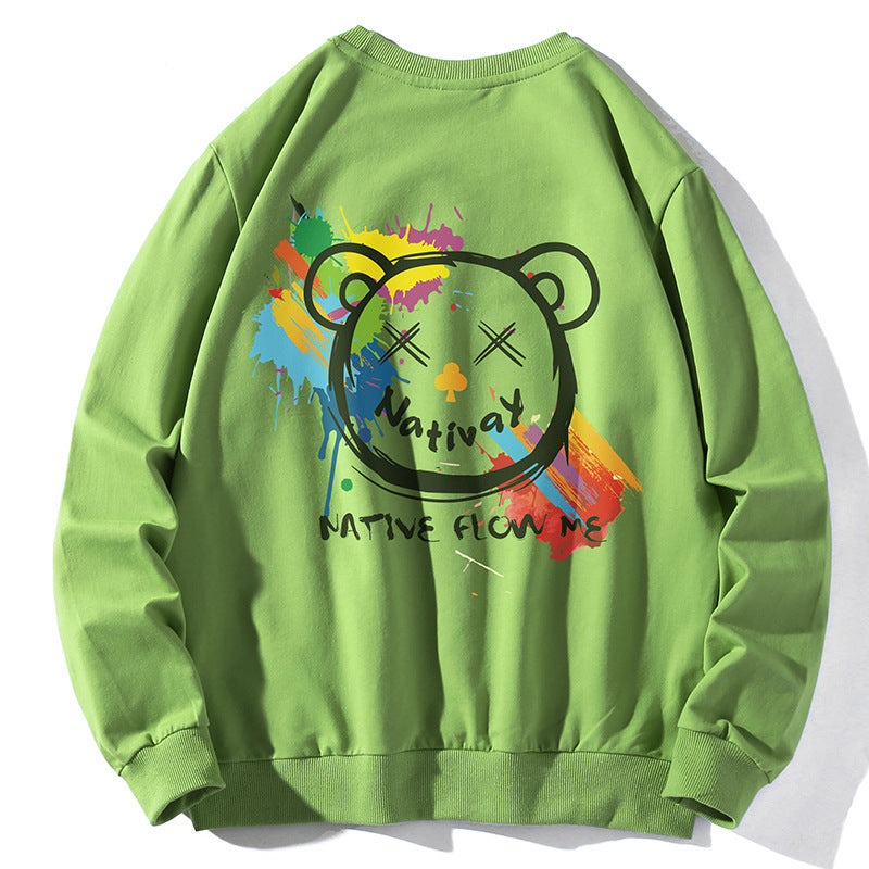 Round Neck Hoodie Long Sleeve Jacket For Men