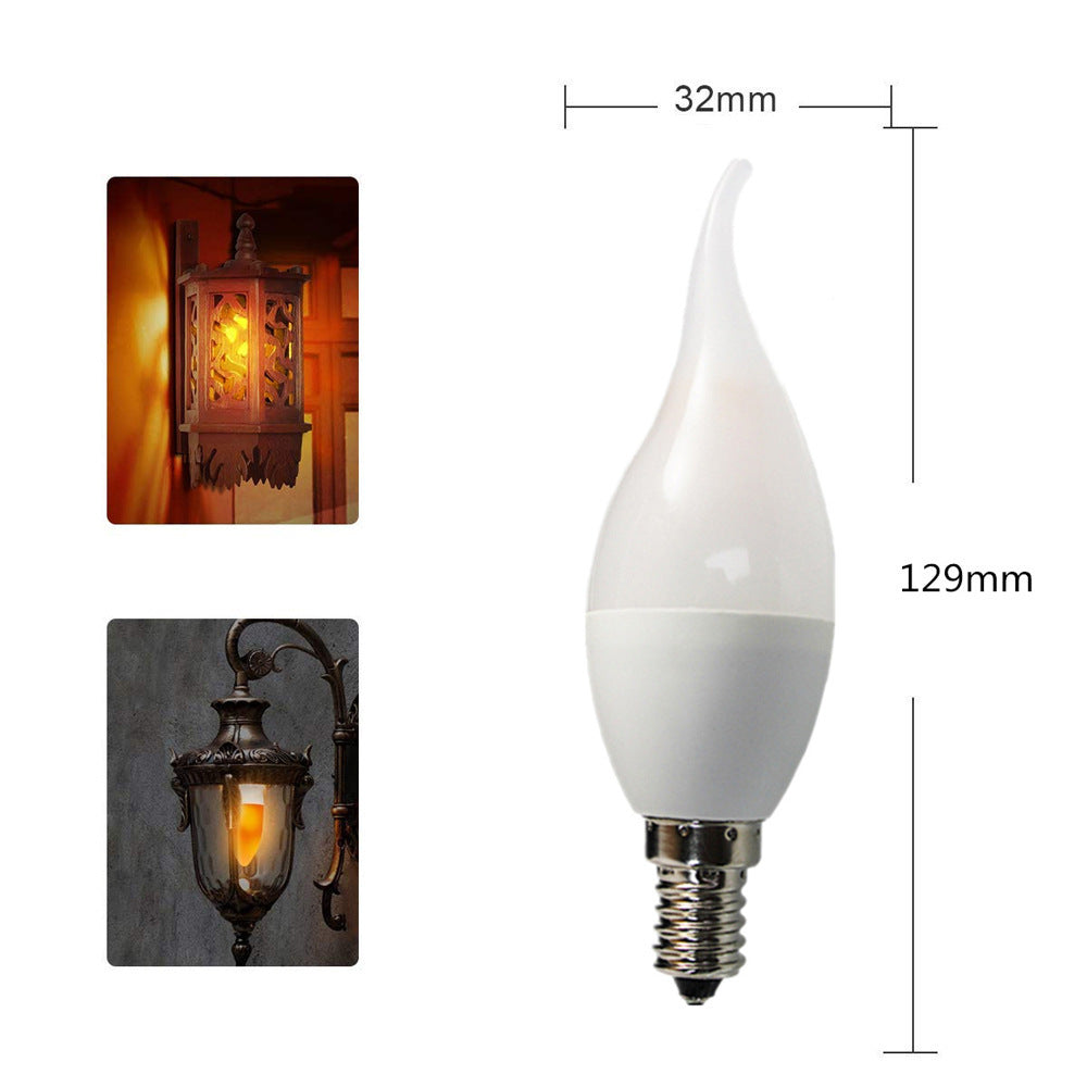 LED Candle Flame Bulb E14 E27 Simulation Bubble Flame Light