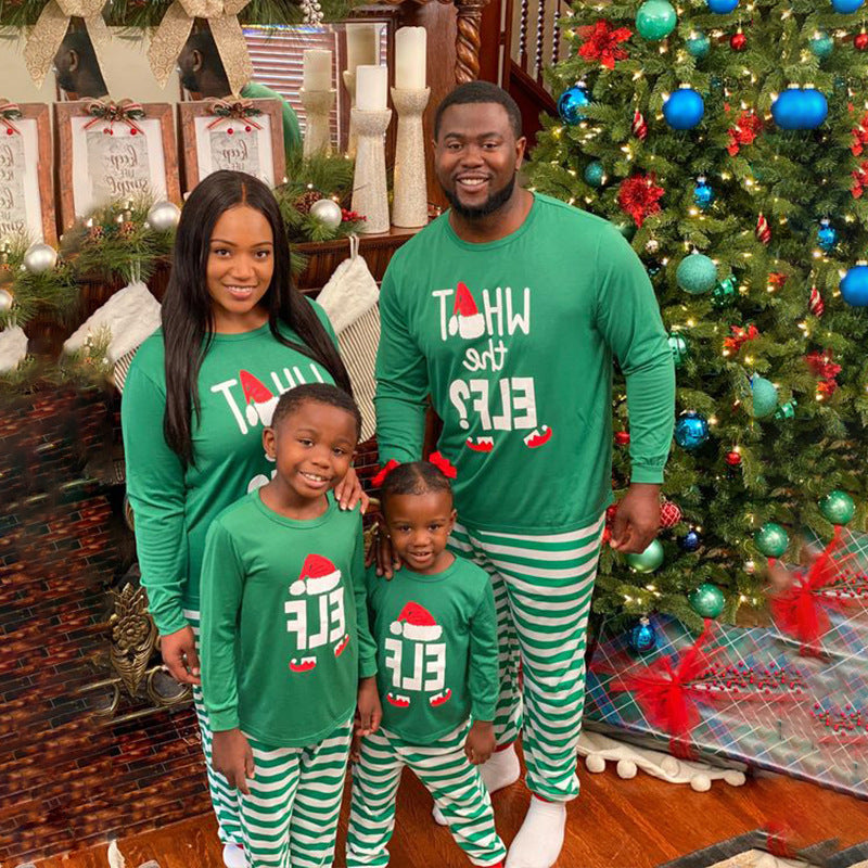 Christmas Print Round Neck Long Sleeve Fashion Casual Parent-Child Suit