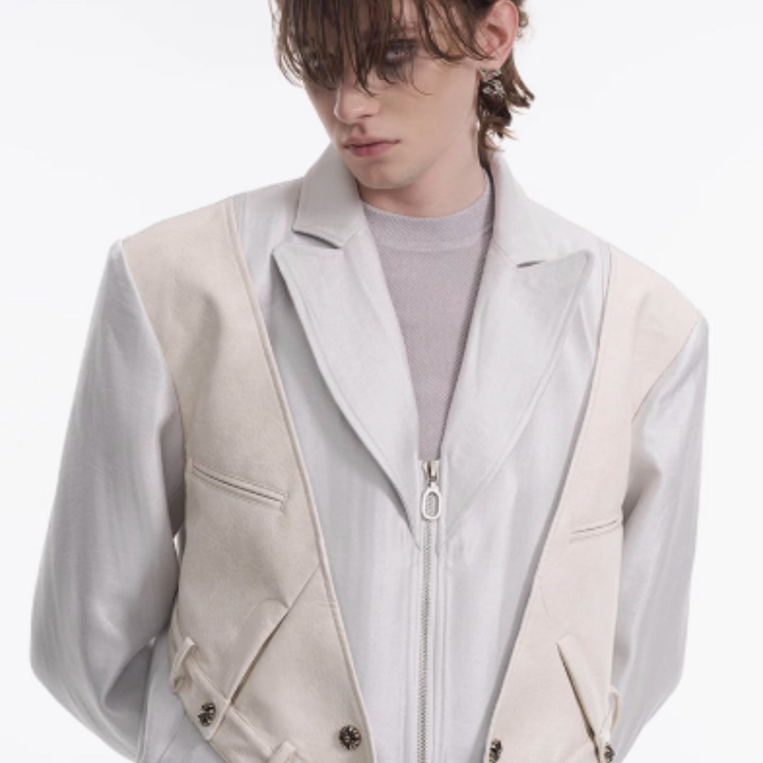 Niche Fake Two Pieces Dark Style Suit Jacket Men's Spring
