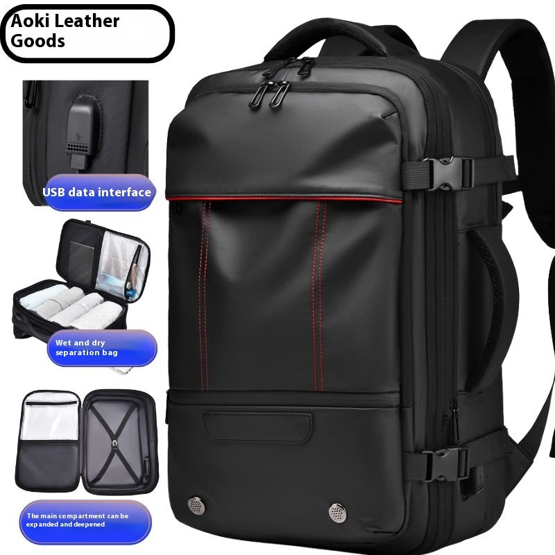 Men's Expandable Vacuum Oxford Compression Backpack Solid
