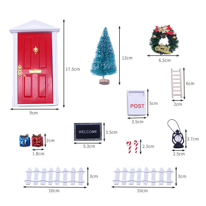 Dollhouse Christmas Door Decoration Accessories
