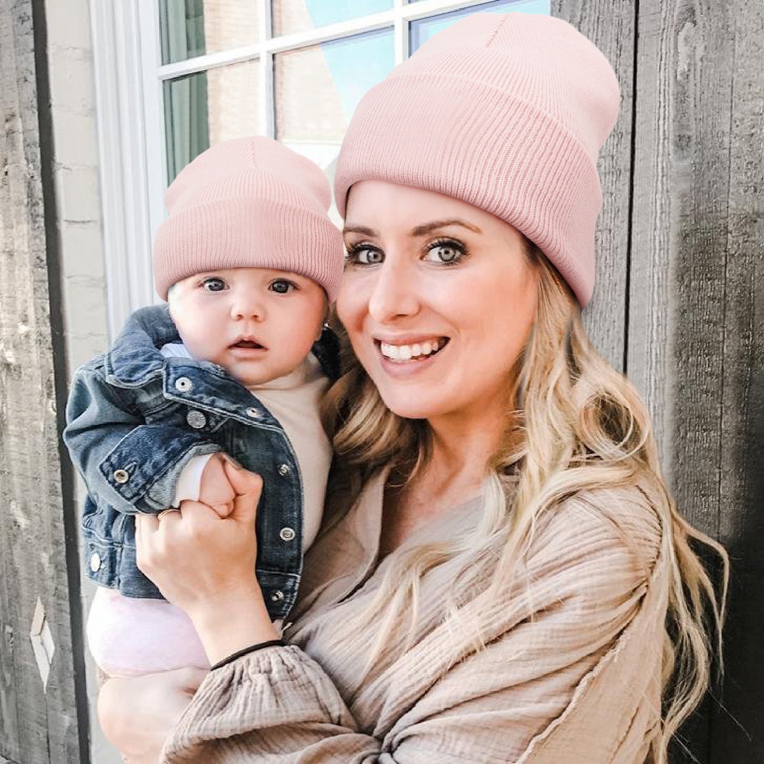 Breathable Warm Acrylic Dome Parent-Child Autumn Winter Knitted Hat