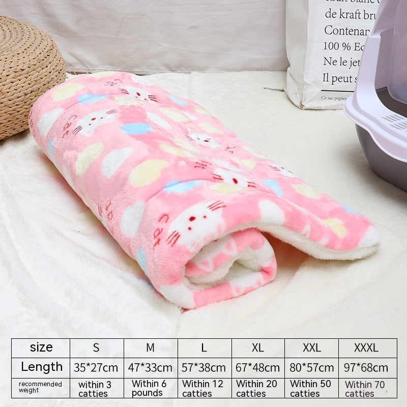 Soft Flannel Winter Cat Bed Mat For Cozy Kennel All Season