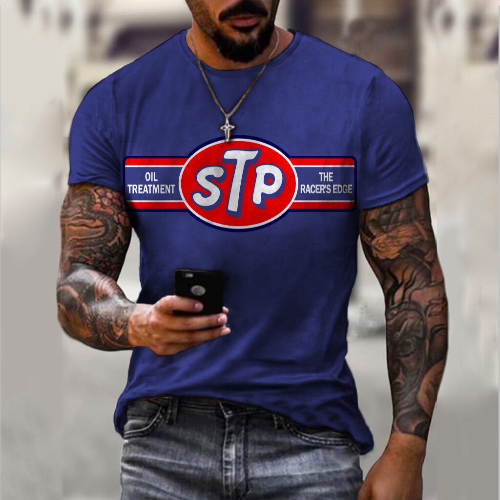 Men's Sports Round Neck Slim  Printed T-shirt