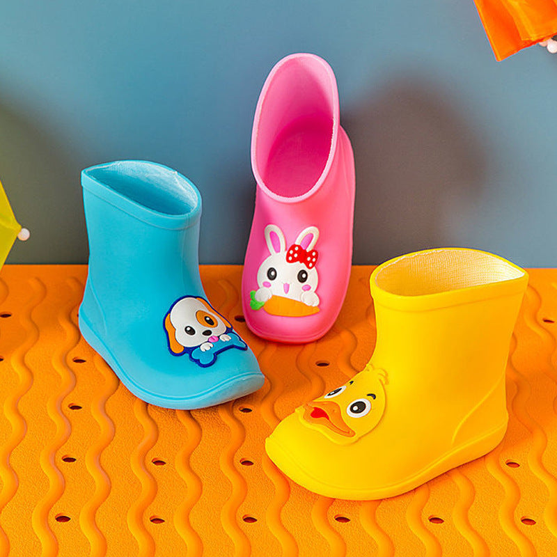 Non-slip Stylish Rubber Shoes Men's And Women's Children & Baby Baby Velvet Rain Boots