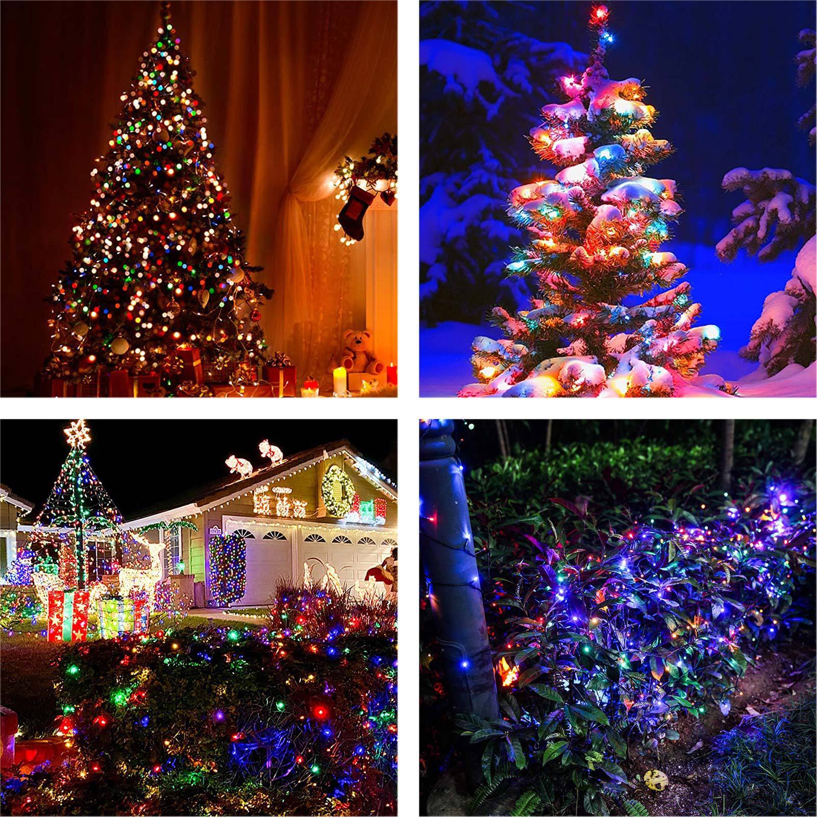 Solar Powered String Lights Outdoor Waterproof LED with 8 Lighting Modes