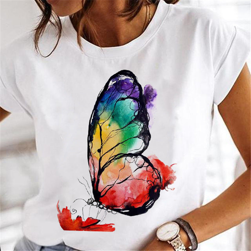 Women's Dandelion Print Milk Silk Pullover Tee