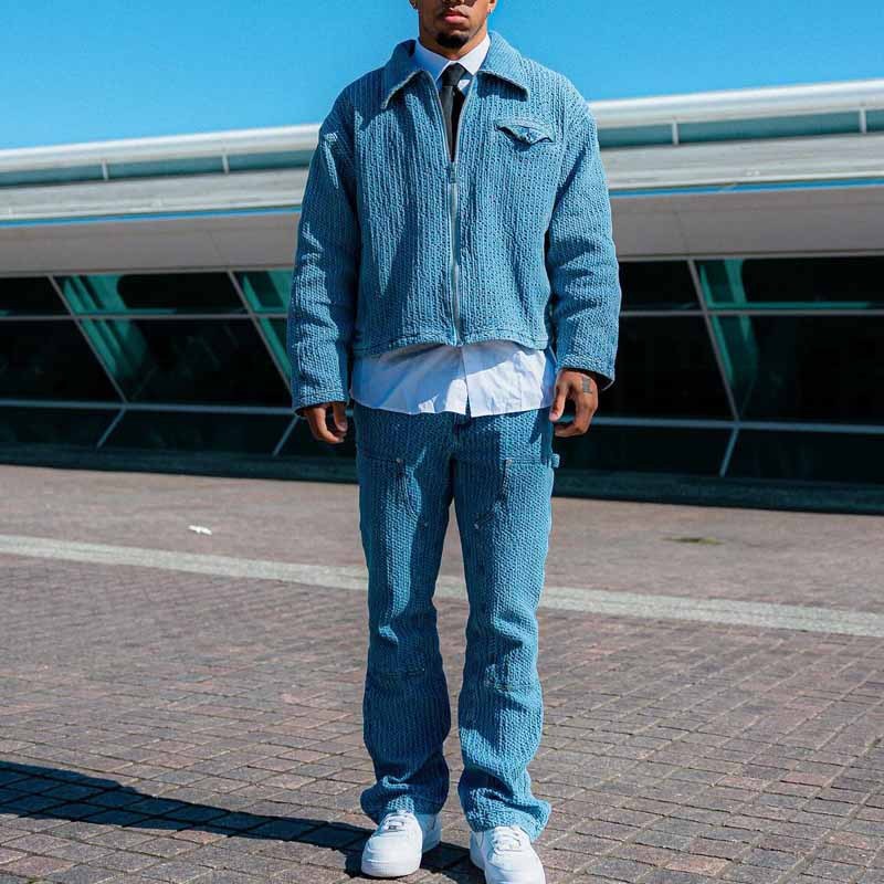 Casual Trousers Men's High Street Suit