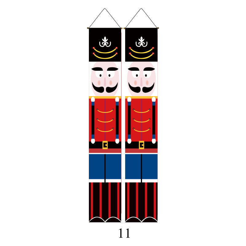 Christmas Lattice Couplet Curtain Hanging Flag Decoration