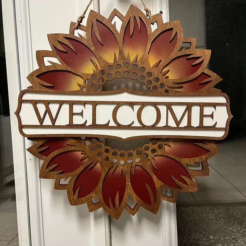 Home Sunflower Doorplate Decoration Craft