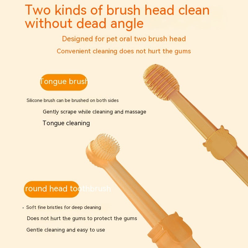 Cat Silicone Toothbrush Dog Toothbrush Set Pet Brushing Cat Teeth Cleaning Supplies