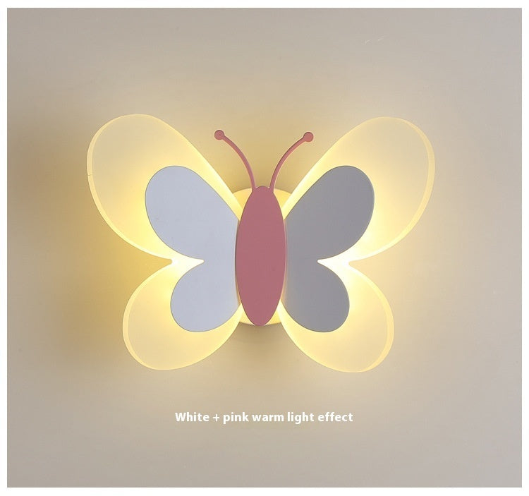 Butterfly Lamp Creative Cartoon Children Bedroom Wall Lamp