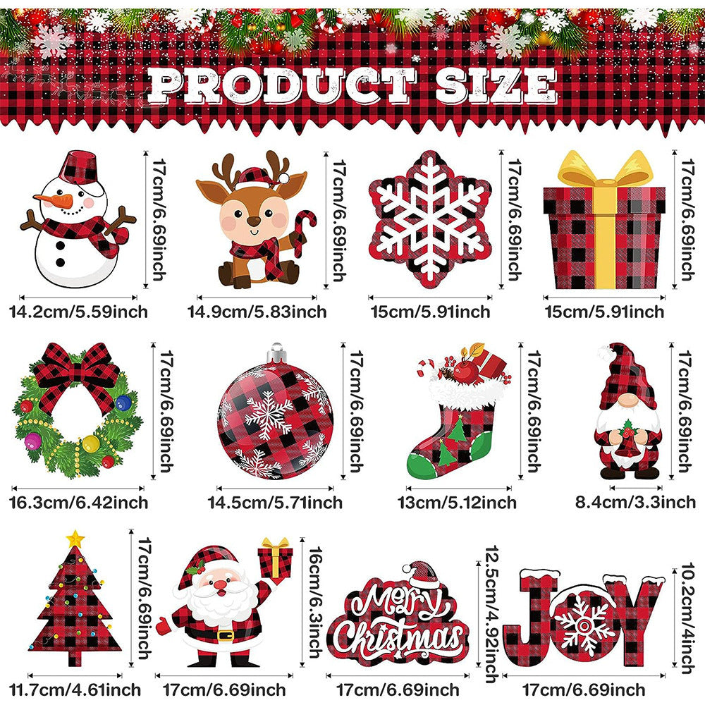 30 Pieces Santa Claus Elk Snowflake Sign Hanging Swirls Decoration