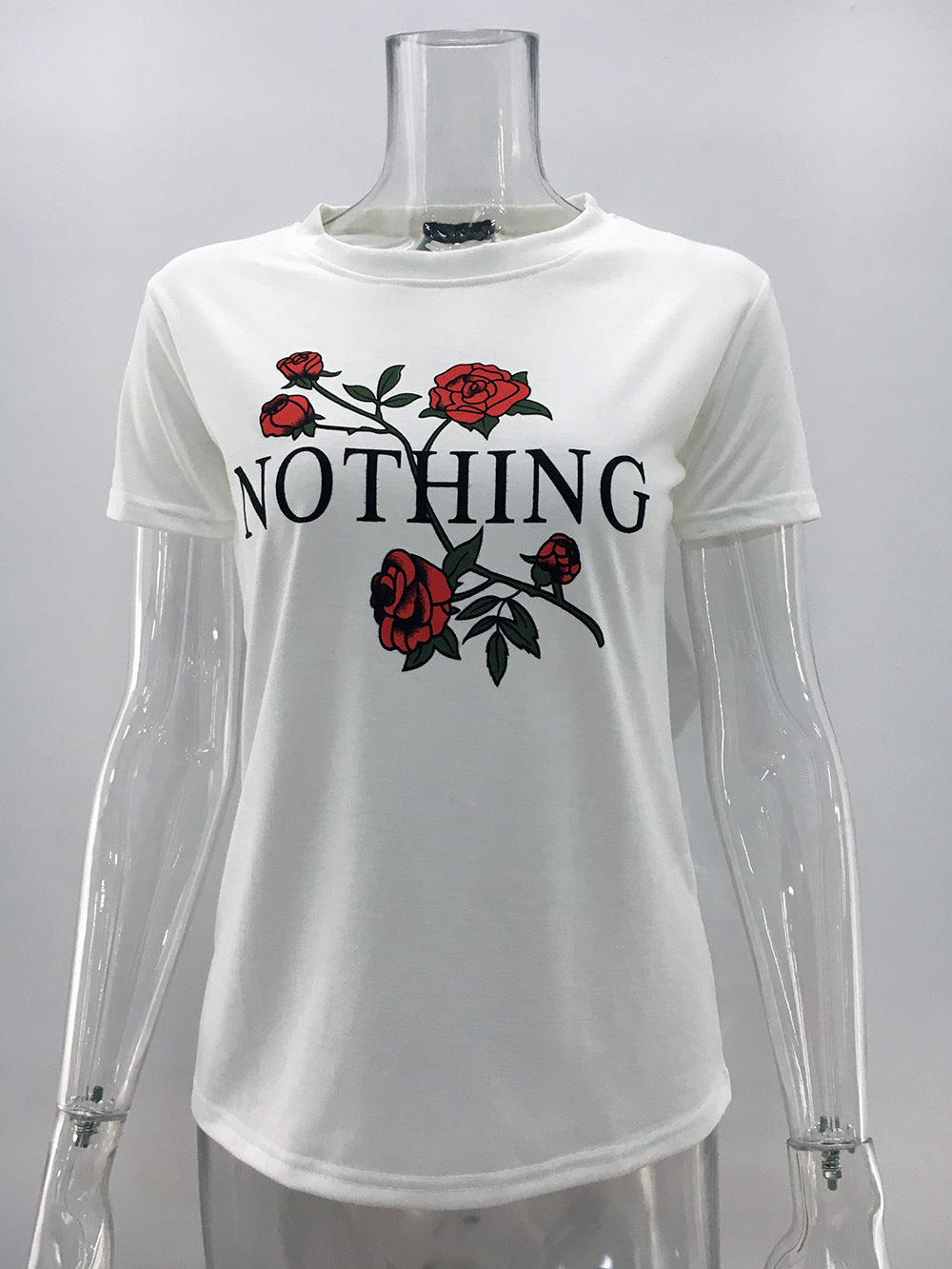Women Relaxed Cotton Short Sleeve Blouse Gray White